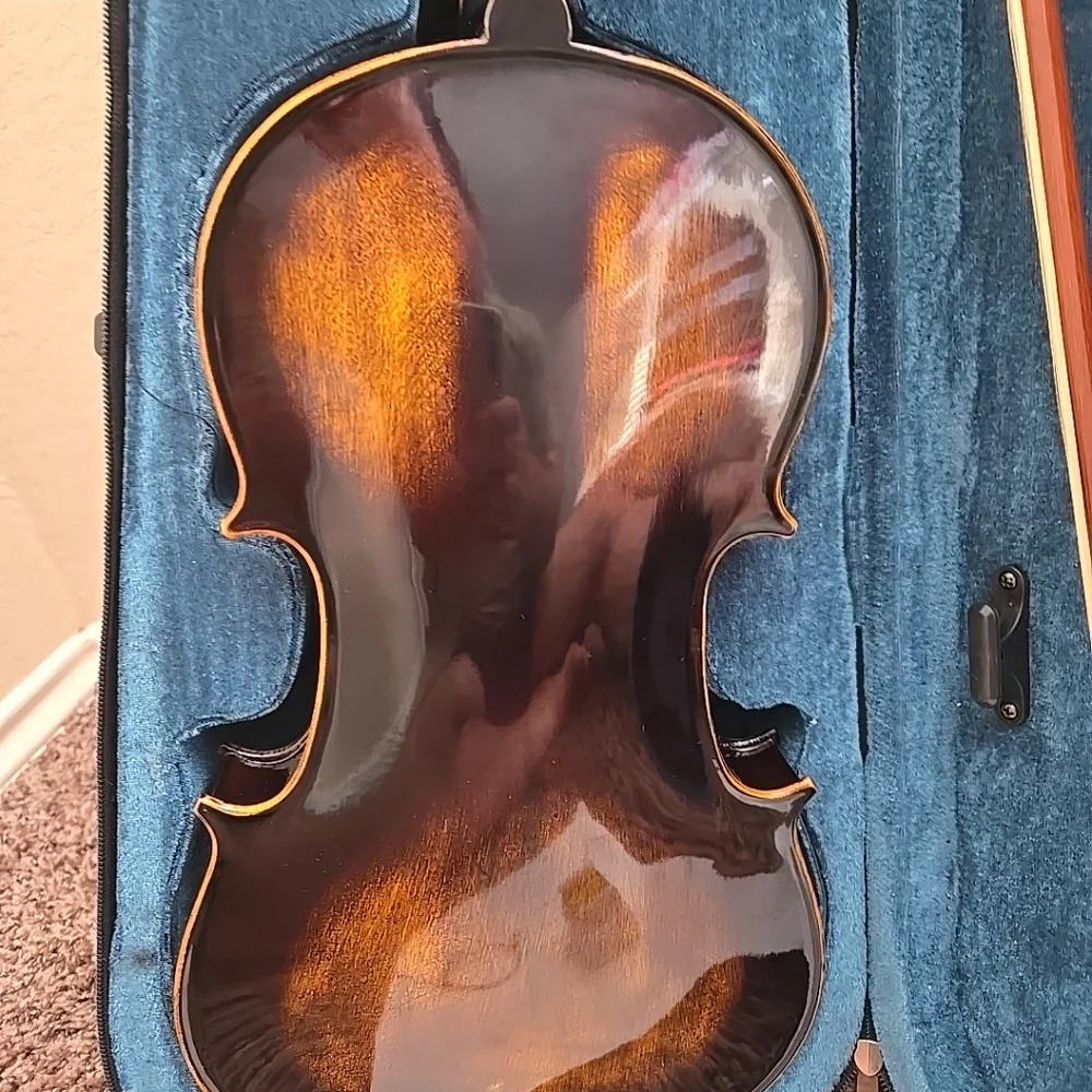 4/4 Violin Antique Style With Extra Strings Bow Case Rosin - Picture 7 of 11